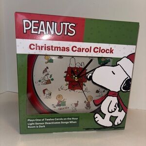 Peanuts Christmas Carol Clock NIB